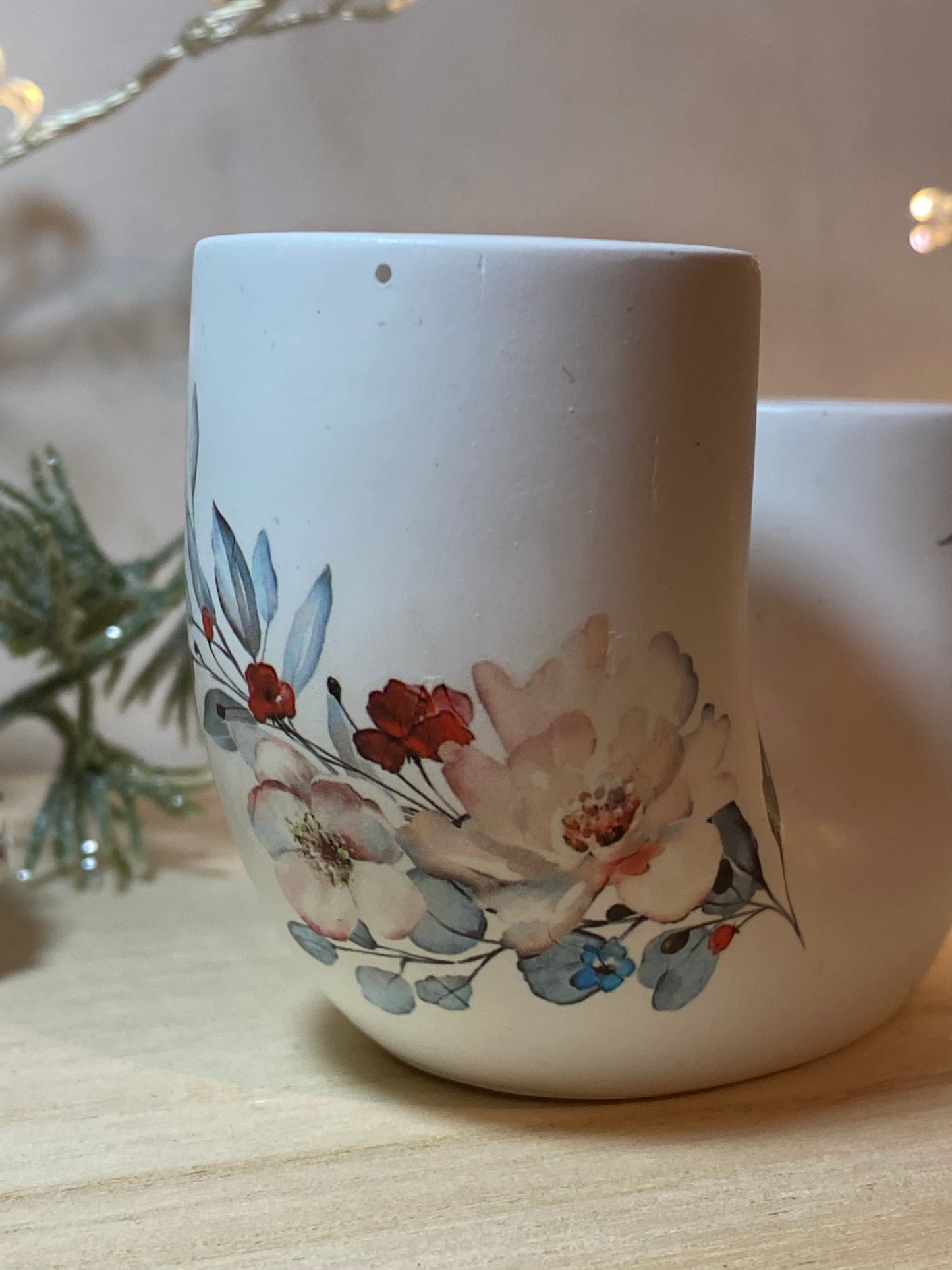 Duo lysestake med blomsterdekor