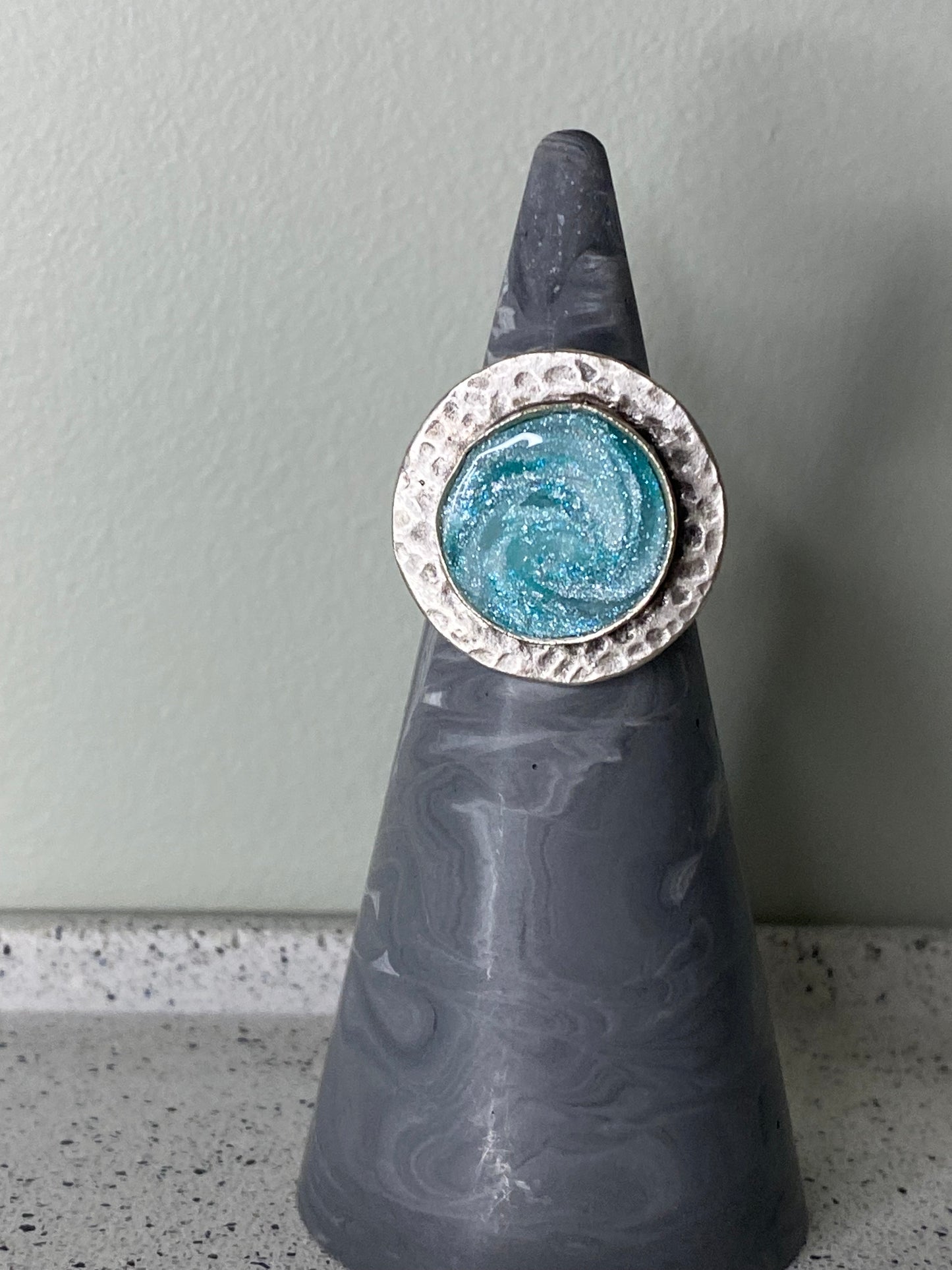 Rund turkis ring