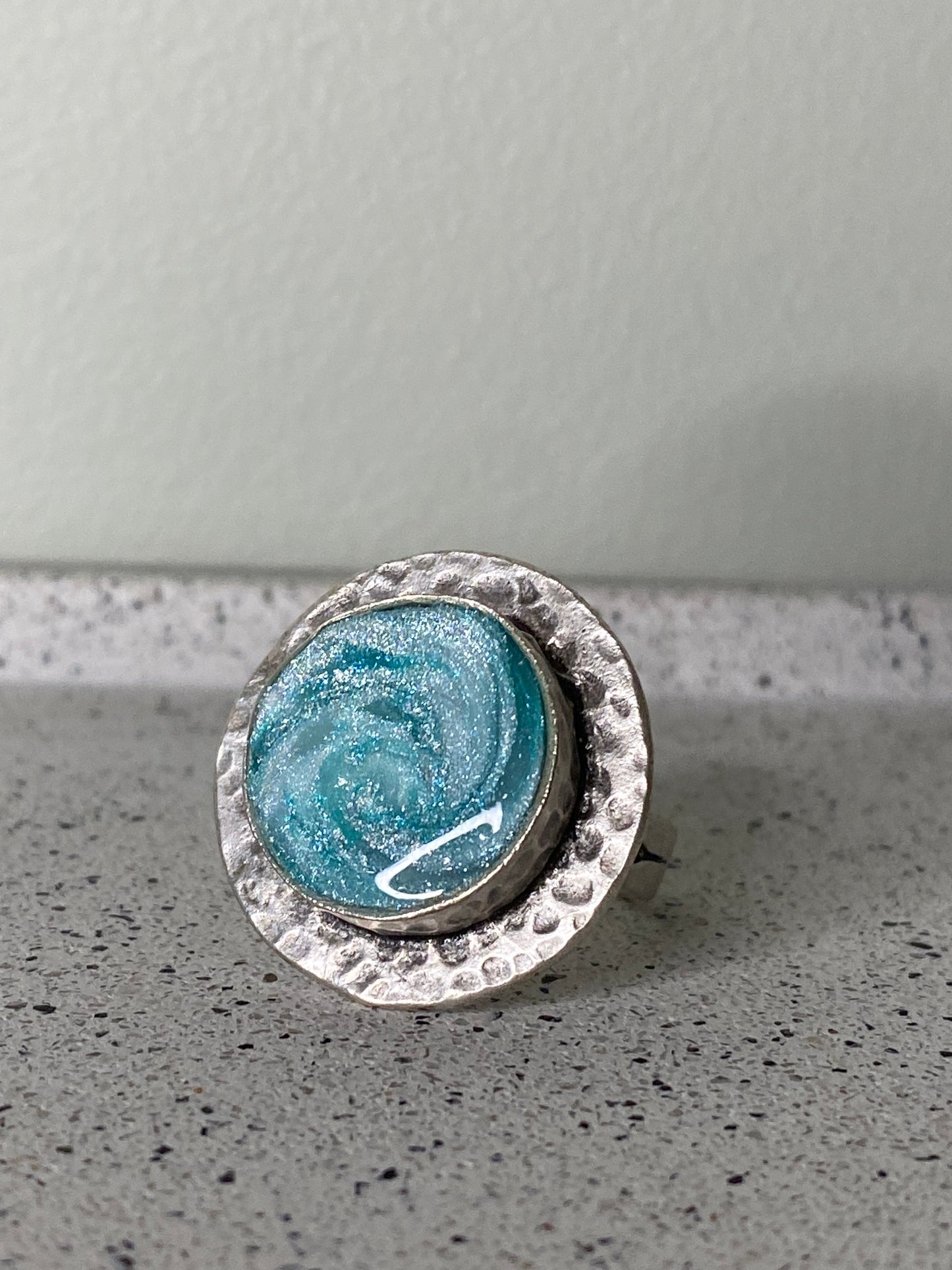 Rund turkis ring