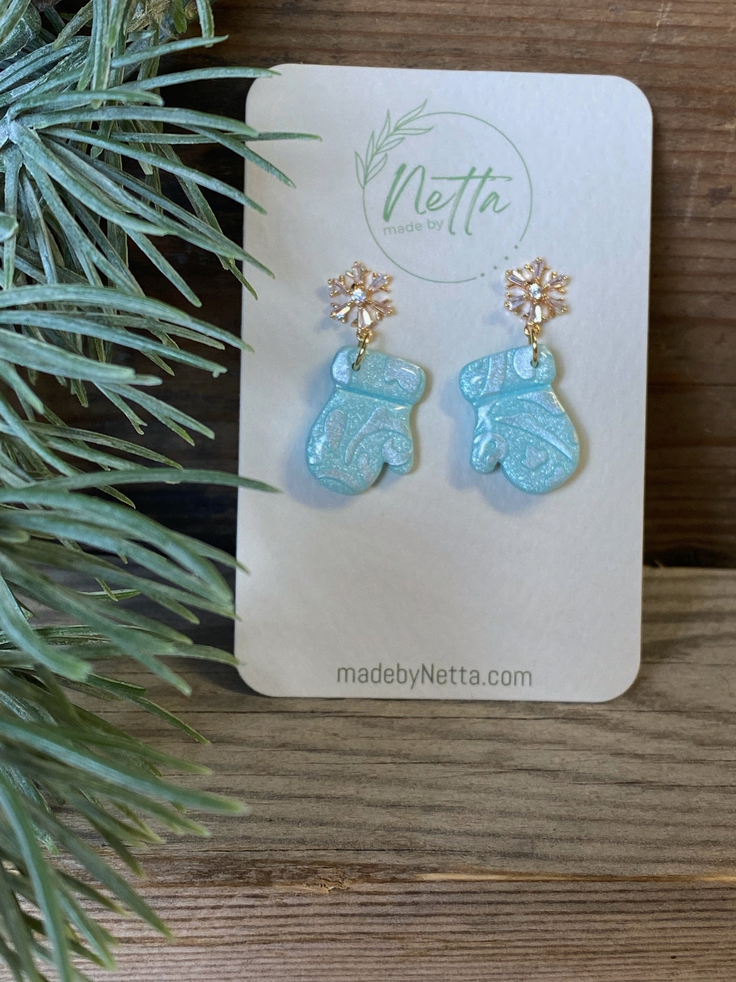 Blå votter glitrende mønster