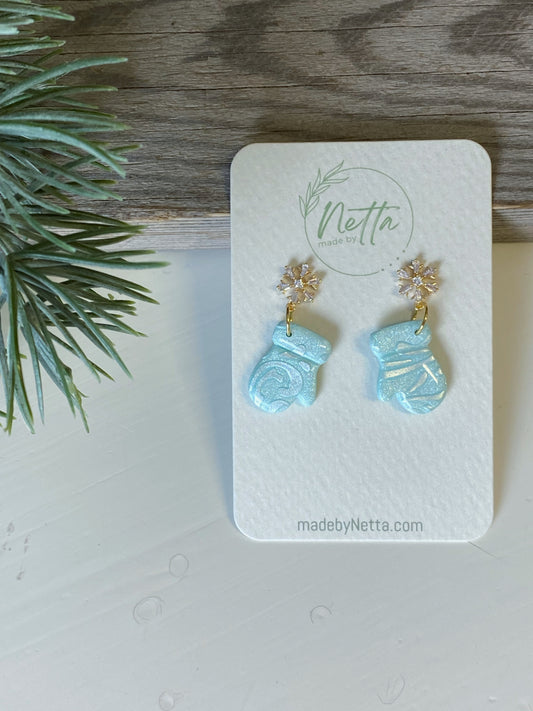 Blå votter glitrende mønster