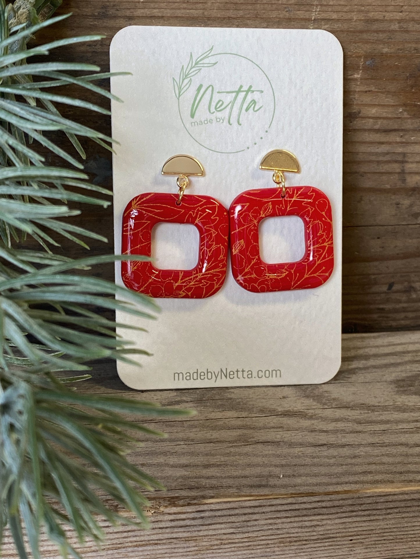 Røde donut kvadrater