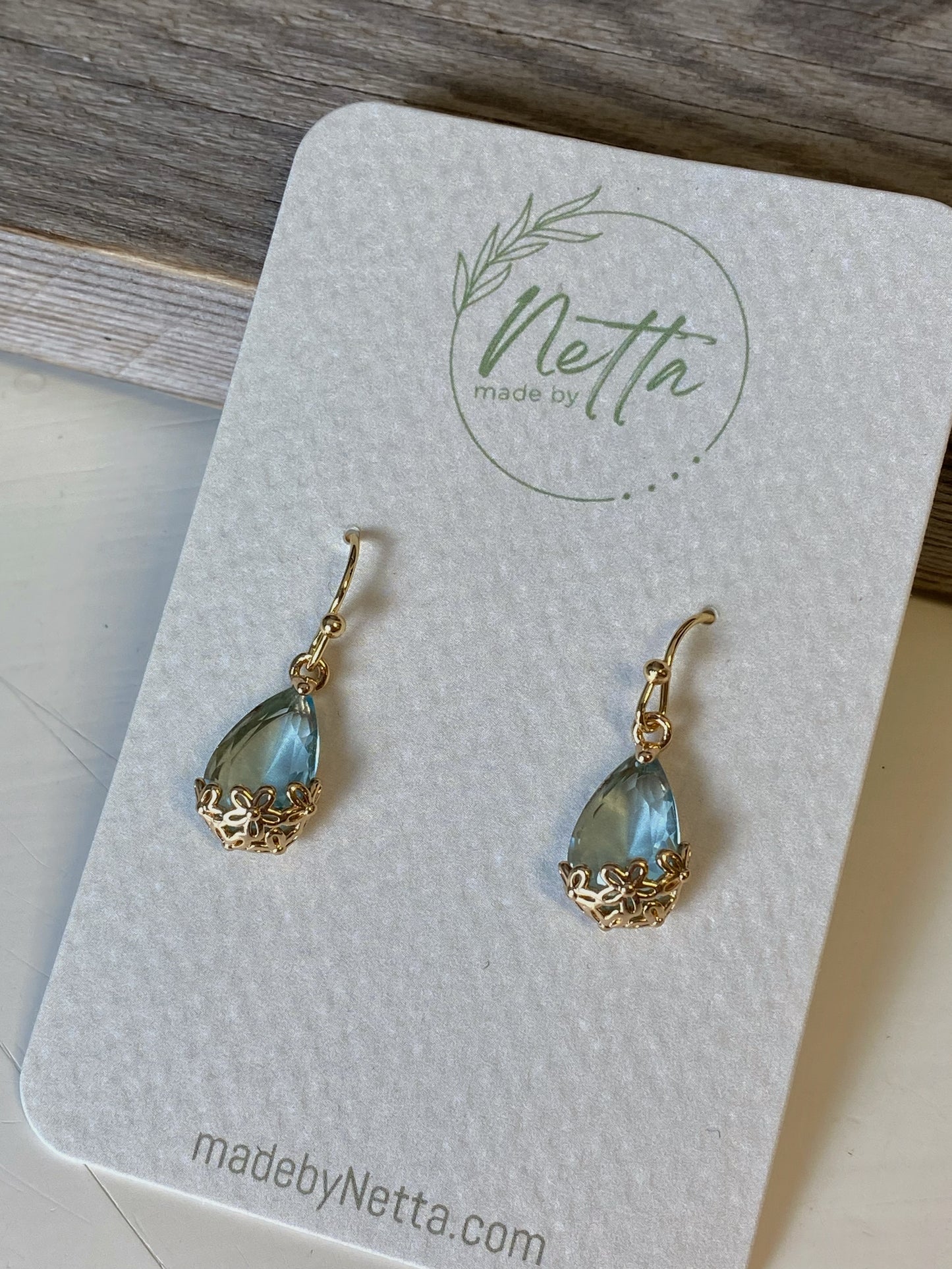 Bling Lyseblå dråpe