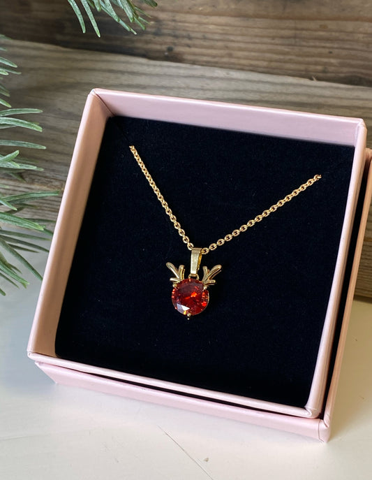 Halssmykke med rød rudolf